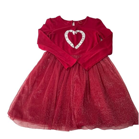 Youth Girls Size Large Winter Holiday Christmas Red Candy Cane Tulle Dress - Picture 1 of 6